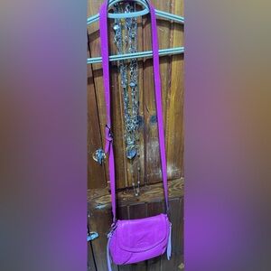 Aimee Kestenberg fuchsia pebble leather crossbody